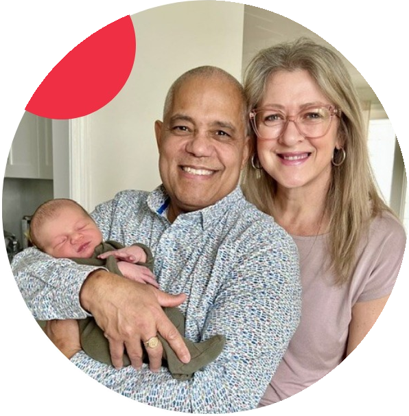 Selwyn J. Hicks with Barbara and their grandson